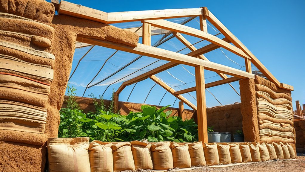 natural cob earthbag greenhouse