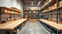 organize with benches shelving
