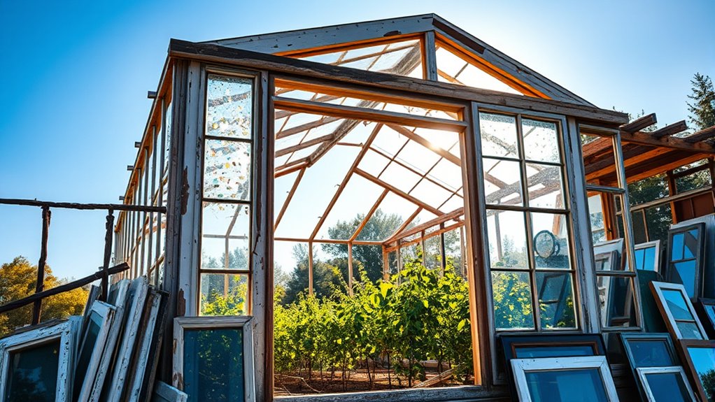 recycled windows greenhouse construction