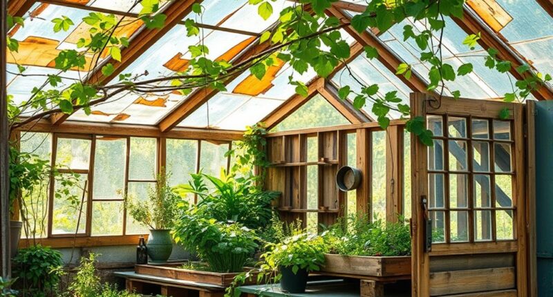 recycling materials for greenhouse