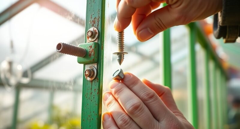 replacing damaged greenhouse fasteners