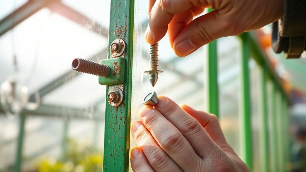replacing damaged greenhouse fasteners