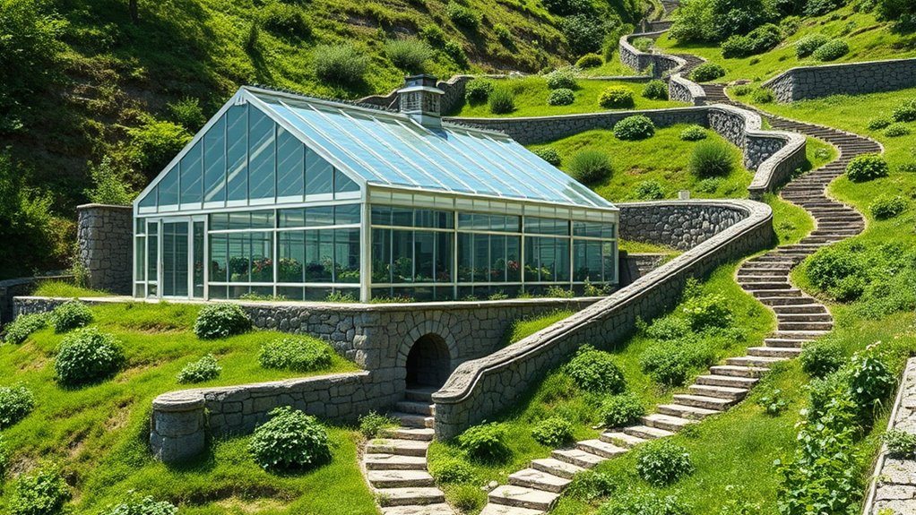 slope oriented greenhouse drainage
