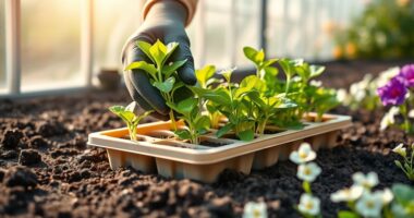 spring greenhouse seedling transplant