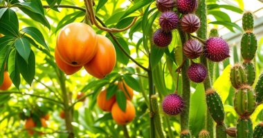 summer greenhouse exotic fruits