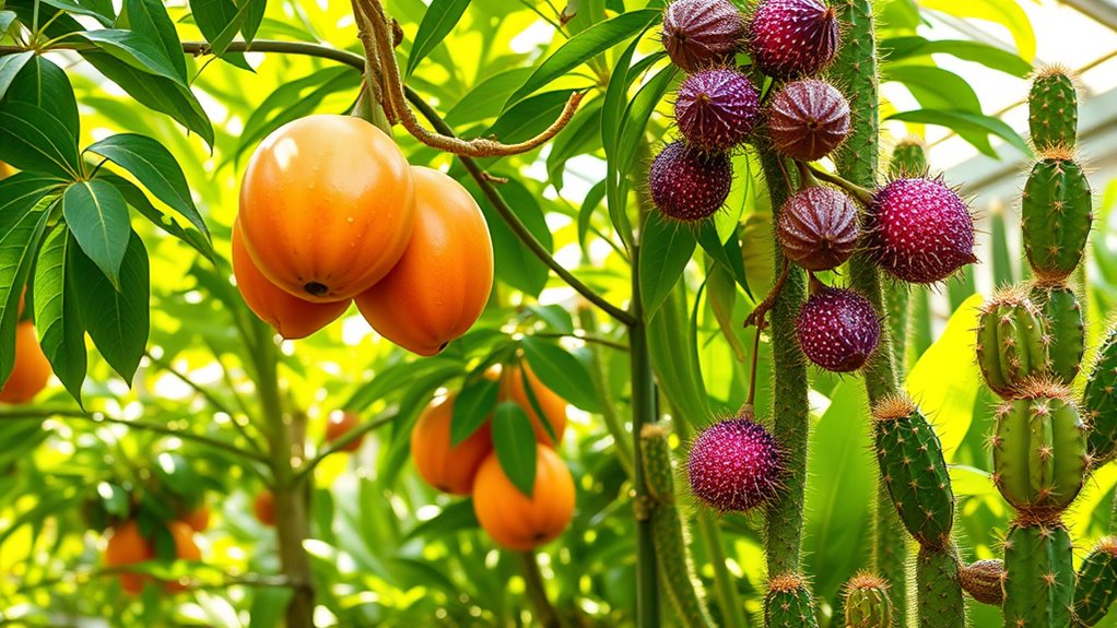 summer greenhouse exotic fruits