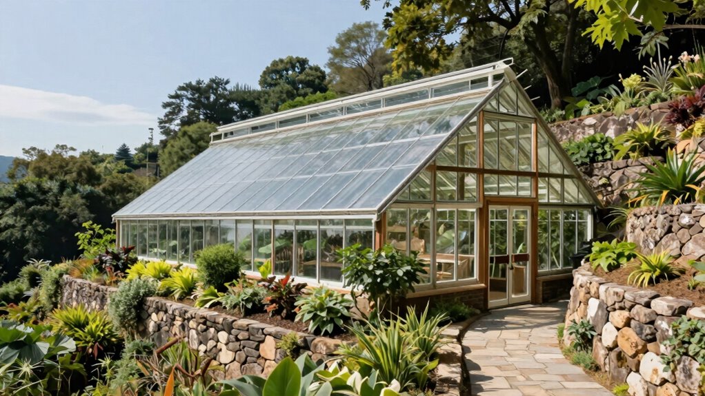 building slope compatible greenhouses