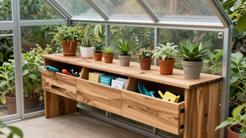 creative greenhouse storage solutions