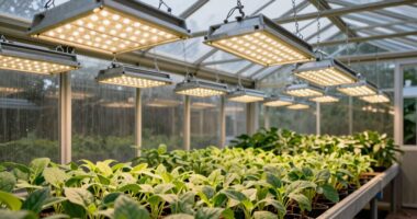 efficient grow light rack