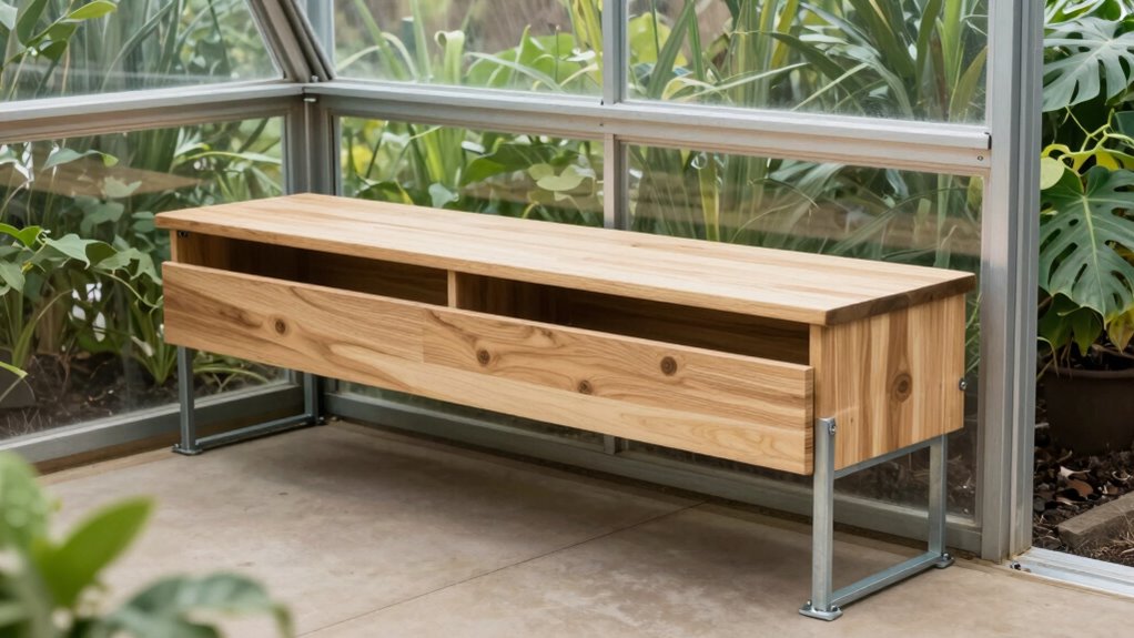 secure level greenhouse bench