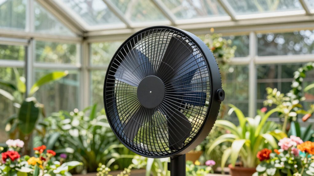 solar fan features for greenhouse