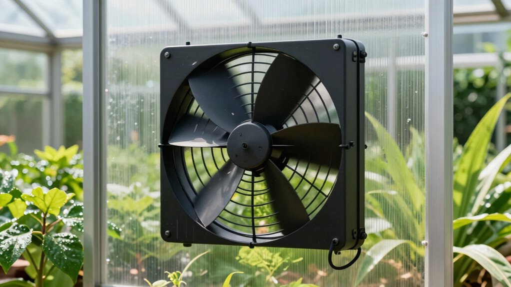 solar fans enhance greenhouse airflow