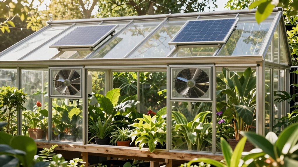 solar fans promote sustainable greenhouse airflow