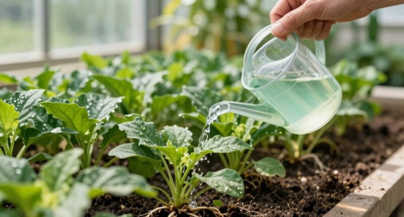gentle diluted fertilizer application