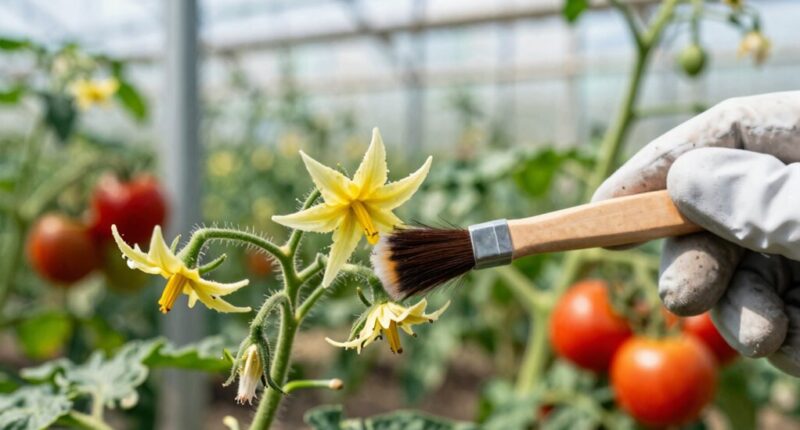 greenhouse tomato pollination technique