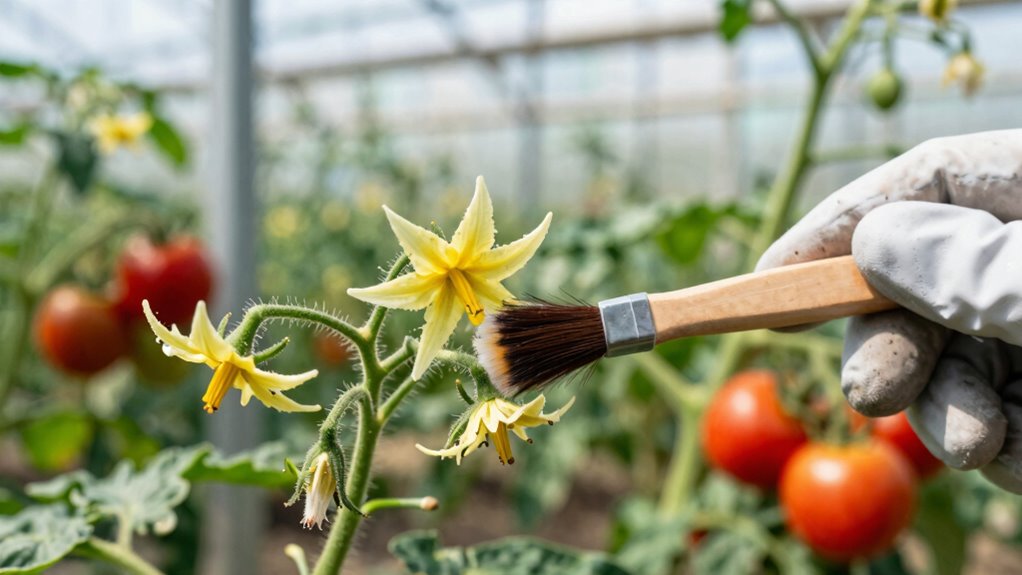 greenhouse tomato pollination technique