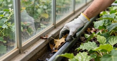 regular gutter maintenance protects greenhouse foundations