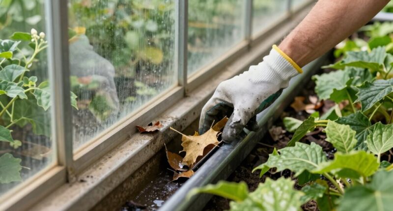 regular gutter maintenance protects greenhouse foundations