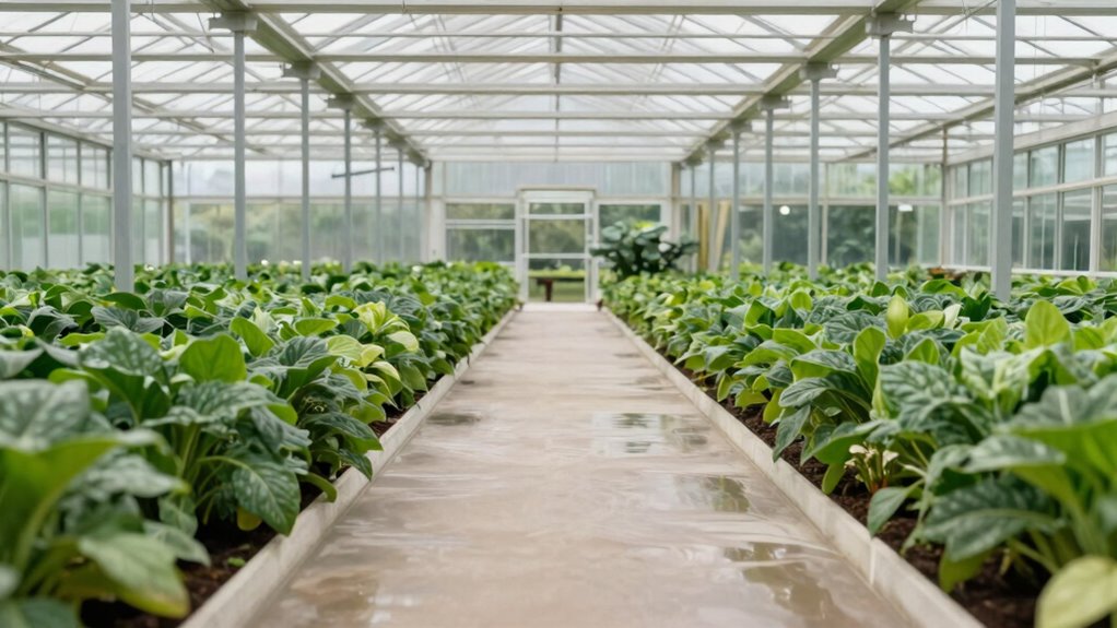 optimized greenhouse aisle spacing