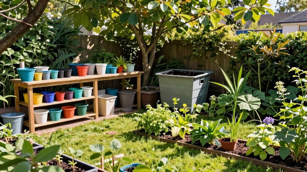 organized efficient potting workspace