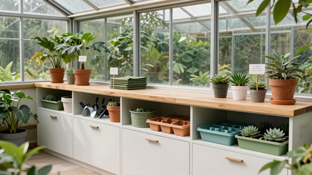 organized greenhouse storage solutions