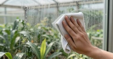 safe greenhouse panel cleaning