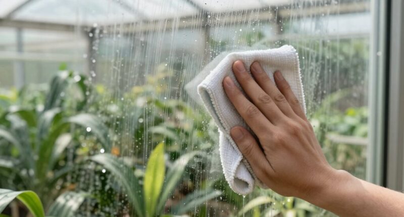 safe greenhouse panel cleaning