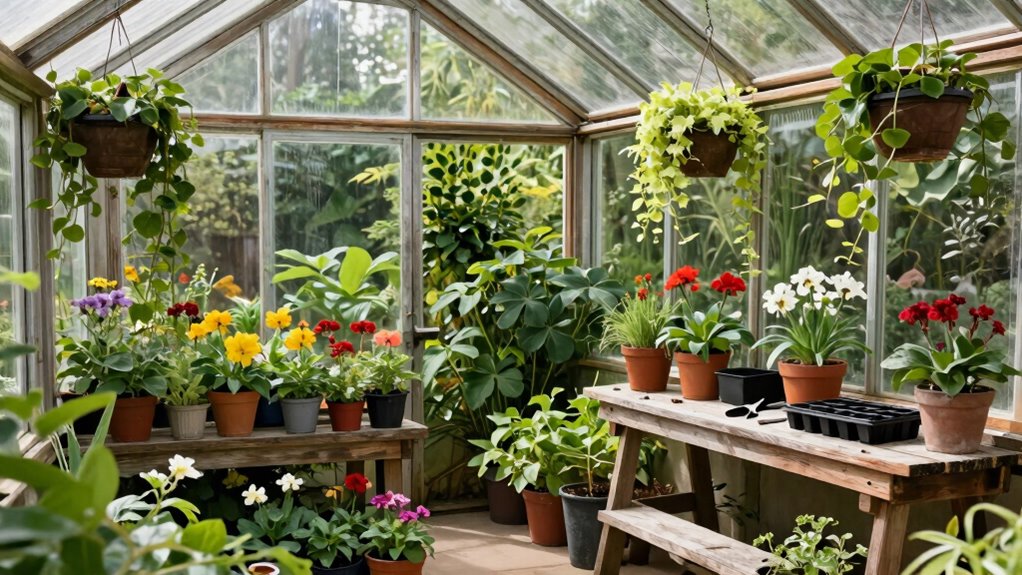traditional backyard greenhouse design