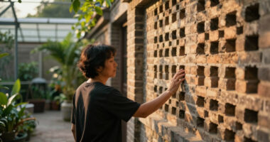 Perforated Brickwork Wraps Courtyard Home In India By Spacefiction Studio