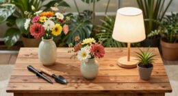 Skip Vases — This Stunning DIY Floral Arrangement Uses A Lamp